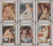 Manama 1970 Auguste Renoir/ Art/ Artists/ Painters/ Paintings/ Nudes/ Naked/ Women 6v set (s144u)