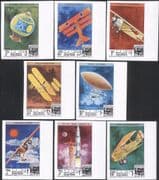 Manama 1971 "Luposta '71"/ Balloons/ Plane/ Aircraft/ Transport 8v set IMPERFORATE (s5353f)