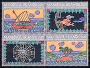 Marshall Islands 1984 Boat / Fish / Design 4v blk (n27007)