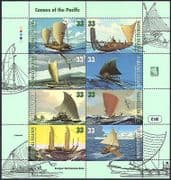 Marshall Islands 1998  Canoes of the Pacific/ Sailing/ Boats/ Transport  8v sht  (s854)