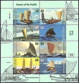 Marshall Islands 1998  Canoes of the Pacific/ Sailing/ Boats/ Transport  8v sht  (s854)