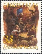 Marshall Islands 1999 Christmas/ Greetings/ Nativity/ Cattle/ Donkey/ Sheep/ Stable/ Animals// Nature 1v (b528f)