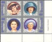 Marshall Islands 2000 Royalty/ Queen Mother/ 100th Birthday/ Royal 4v set blk (b528h)