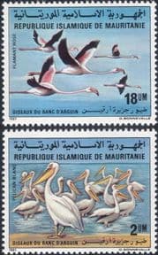 Mauritania 1981  Flamingos/ Pelicans/ Birds/ Nature/ Wildlife  2v set  (b1745b)