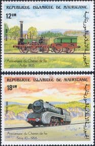 Mauritania 1985  Steam Engines/ Locomotives/ Trains/ Railways/ Transport  2v set  (s703t)
