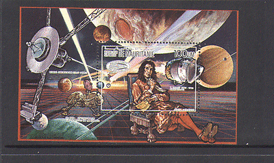 Mauritania 1986 Halley's Comet / Space / Planets m / s n12961