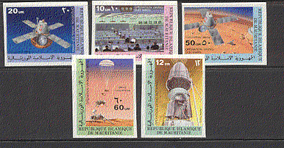 Mauritania Viking / Mars / Space IMPERF 5v set (b9836)