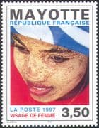 Mayotte 1997 Woman's Face/ People/ Art/ Animation 1v (n42714)