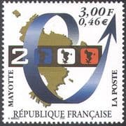 Mayotte 1999 Millennium/ Maps/ New Year/ Animation 1v (n42766)