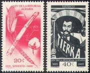 Mexico 1966 Wheat/ Cotton/ Sugar/ Maize/ Cattle/ Crops/ Plants/ Nature/ Zapata 2v set (n42041)