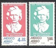 Mexico 1977 Beethoven / Composer / Music / People 2v set (n39834)