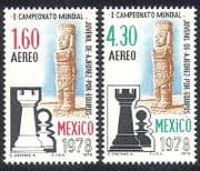 Mexico 1978 Chess / Sport / Board Games / Chessmen / Pieces / Statue 2v set (n25298)