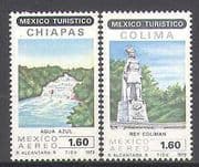 Mexico 1979 Waterfall / Statue / Tourism / River 2v (n25254)