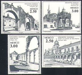 Mexico 1980 Buildings  /  Colonial Architecture  /  Convent  /  Hermitage 4v set (n34078)