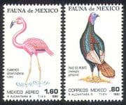 Mexico 1980 Flamingo / Turkey / Birds / Nature / Wildlife / Conservation 2v set (n24966)