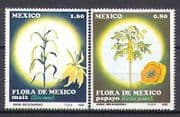 Mexico 1982 Flowers/ Fruit/ Plants/ Maize/ Pawpaw/ Crops/ Farming/ Food 2v set (n25294)