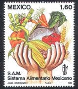 Mexico 1982 Food / Crops / Farming / Fish / Hands / Fruit / Wheat / Maize 1v (n39937)