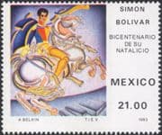 Mexico 1983 Simon Bolivar/ Horse/ Soldier/ Politics/ Transport/ People 1v (n24979)