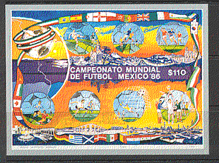 Mexico 1986 WC Football / FLAGS IMPERF m / s Series 2 b3269