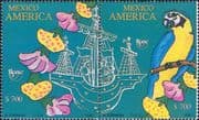 Mexico 1991 UPAEP/ Macaw/ Ship/ Flowers/ Parrots/ Birds/ Boats/ Sail 2v set s-t pair (n46570)