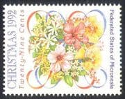 Micronesia 1992 Christmas / Flowers / Plants / Nature / Greetings 1v ref:s1679