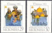 Micronesia 1993 Christmas/ Greetings/ Carols/ Music/ Magi/ Kings/ Buildings 2v set (s1704)