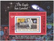 Micronesia 1994 Apollo 11/ Space/ 25th Anniversary 1st Moon Walk/ Astronaut 1v m/s (s1778)