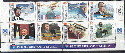 Micronesia 1996 Aviation / Space / Rocket 8v block s1727