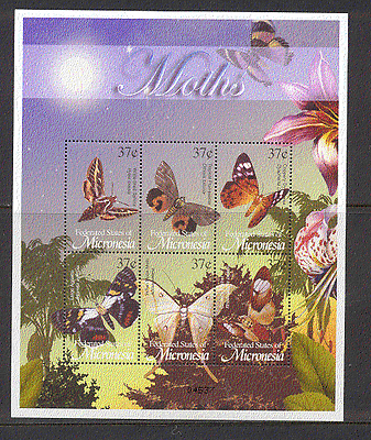 Micronesia 2002 Moths  /  Insects  /  Nature 6v sht (s4681)