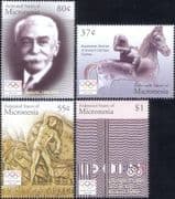 Micronesia 2004 Olympic Games/ Sports/ Coubertin/ Statue/ Poster 4v set (n46690)