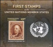 Micronesia 2015 Benjamin Franklin/ Stamp-on-Stamp/ S-on-S/ UN/ United Nations 1v m/s (n45354c)