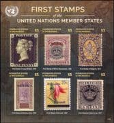 Micronesia 2015 Stamp-on-Stamp/ S-on-S/ Camel/ Flower/ Coat-of-Arms/ UN/ UNO 6v m/s (n45354d)