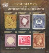 Micronesia 2015 Stamp-on-Stamp/ S-on-S/ Coat-of-Arms/ Birds/ Maps/ UN/ UNO 6v m/s (n45354e)