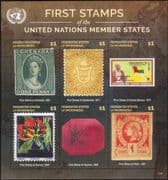 Micronesia 2015 Stamp-on-Stamp/ S-on-S/ Coat-of-Arms/ Flags/ Maps/ UN/ UNO 6v m/s (n45354f)