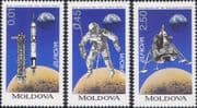 Moldova 1994 Europa/ Inventions/ Space/ Rocket/ Space Walk/ Moon Landing 3v set (s780b)