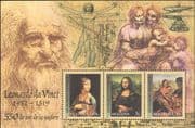 Moldova 2002 Mona Lisa/ Leonardo da Vinci/ Art/ Artists/ Paintings/ Painters/ Inventor 3v m/s md1000