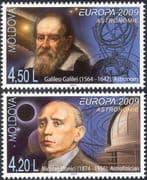 Moldova 2009 Europa/ Astronomy/ Galileo/ Space/ Stars/ People/ Observatory 2v set (n44404)