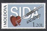 Moldova 2010 AIDS / Medical / Health / Welfare / Syringe / Heart 1v (n37563)