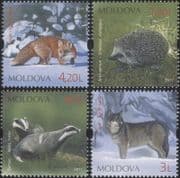 Moldova 2011 Hedgehog/ Fox/ Wolf/ Badger/ Animals/ Wildlife/ Nature 4v set (md1034)