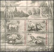 Moldova 2011 Prehistoric Animals/ Tiger/ Deer/ Mastodon/ Rhinoceros/ Wildlife 4v m/s (n44417)