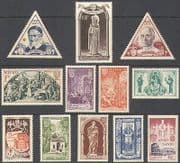 Monaco 1951 Holy Year / Pope Pious / Church / Saint / Art / Religion / People 12v set n39107