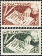 Monaco 1953 E & J de Goncourt/ Journal/ Books/ Writing/ People 2v set (n43785)