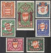 Monaco 1954 State Coat-of-Arms/ Art/ Design/ Heraldry/ Royalty 7v set (n43799)
