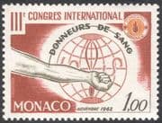 Monaco 1962 Blood Donors/ Medical/ Health/ Welfare/ Donation/ Hand 1v (n32323)