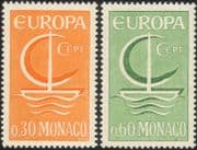 Monaco 1966 Europa/ Ship/ Boat/ Politics/ Transport/ Animation 2v set (ex1005)