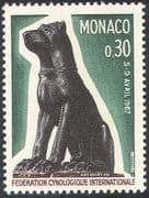 Monaco 1967 Dogs/ Statue/ Pets/ Animals/ Cynology/ Cynological Federation/ Kennel Club/ Nature 1v (n21765)