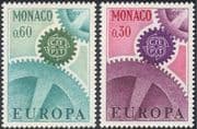 Monaco 1967 Europa/ CEPT/ Cogwheels/ Postal Co-operation 2v set (n43739)