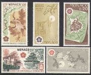 Monaco 1970 EXPO/Birds/Cranes /Castle/Buildings/Samurai/Cherry Blossom 5v n34362