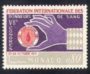 Monaco 1971 Blood Donors / Medical / Health / Welfare / Hand / Donation 1v (n39502)