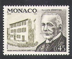 Monaco 1972 Escoffier/Chef/People/Food/Cooking/gastronomy/Buildings 1v n37887